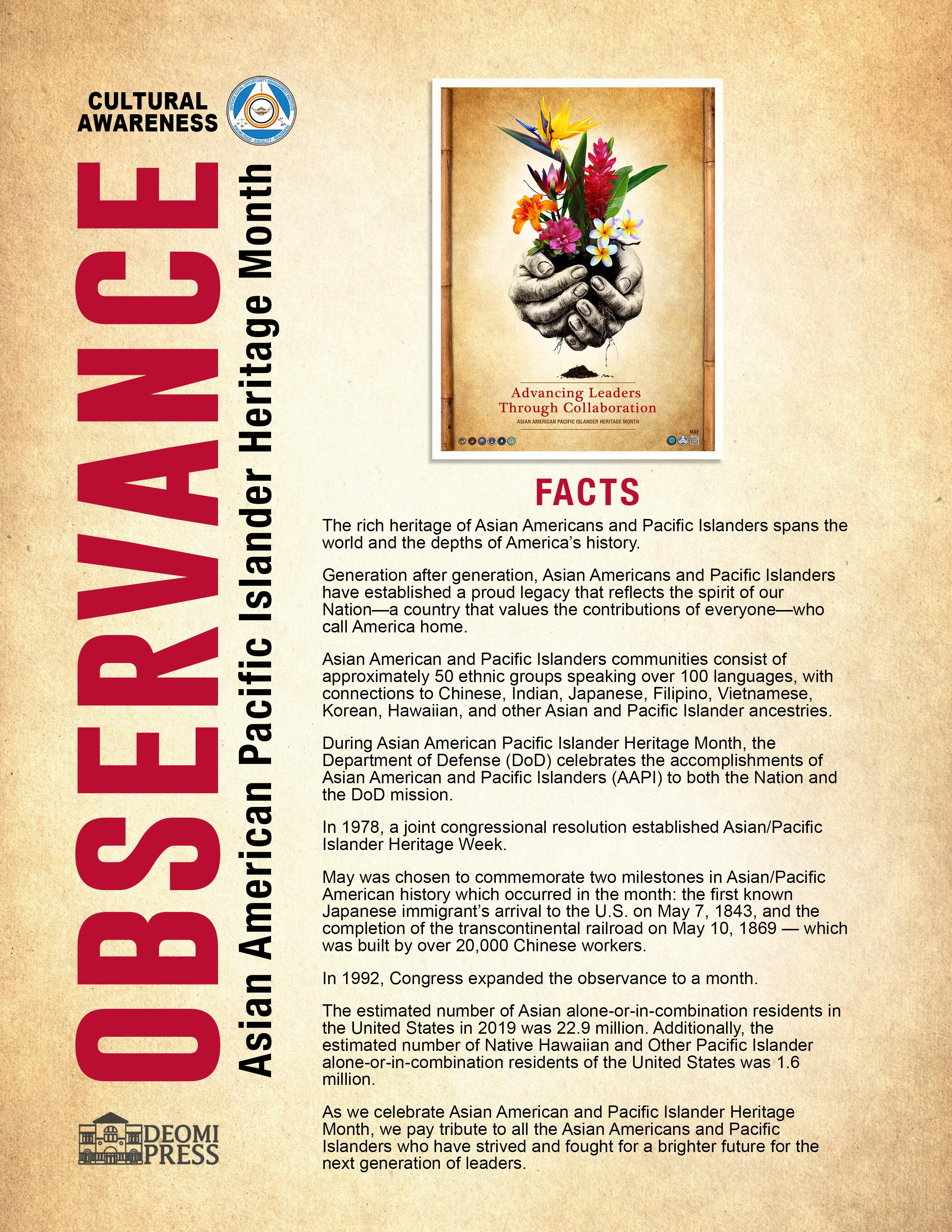 Image of 2022 Asian American Pacific Islander Heritage Month Mini Facts Poster